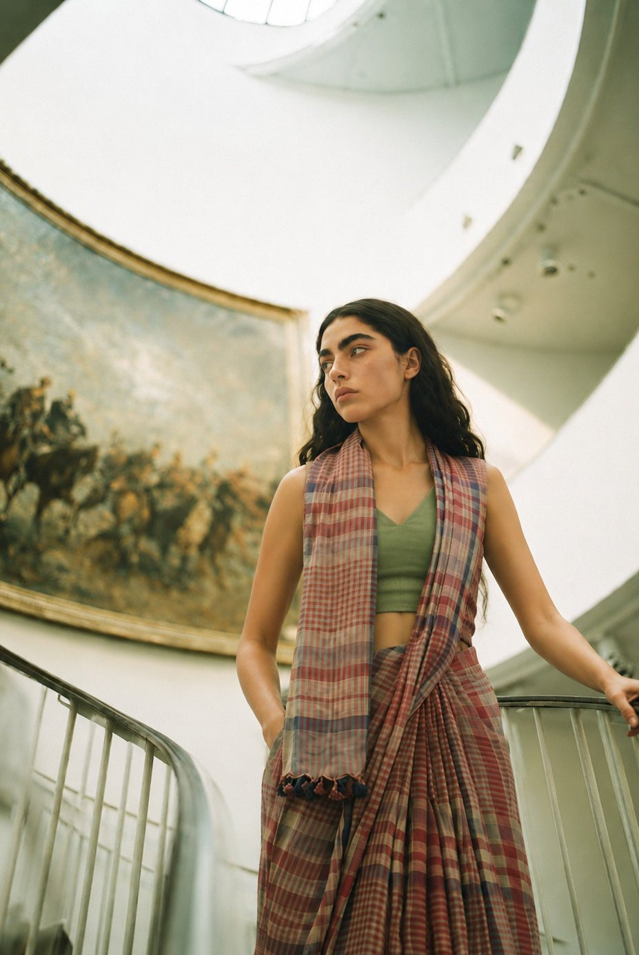 I Am in Love Saree - Paprika Weave - CiceroniSareePaeony