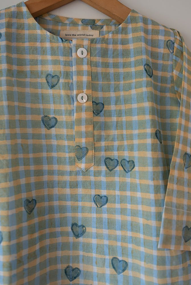 I want to be like Grandpa Kurta Pajama set in Blue Baked with Love print - CiceroniCo - ord SetLove The World Today