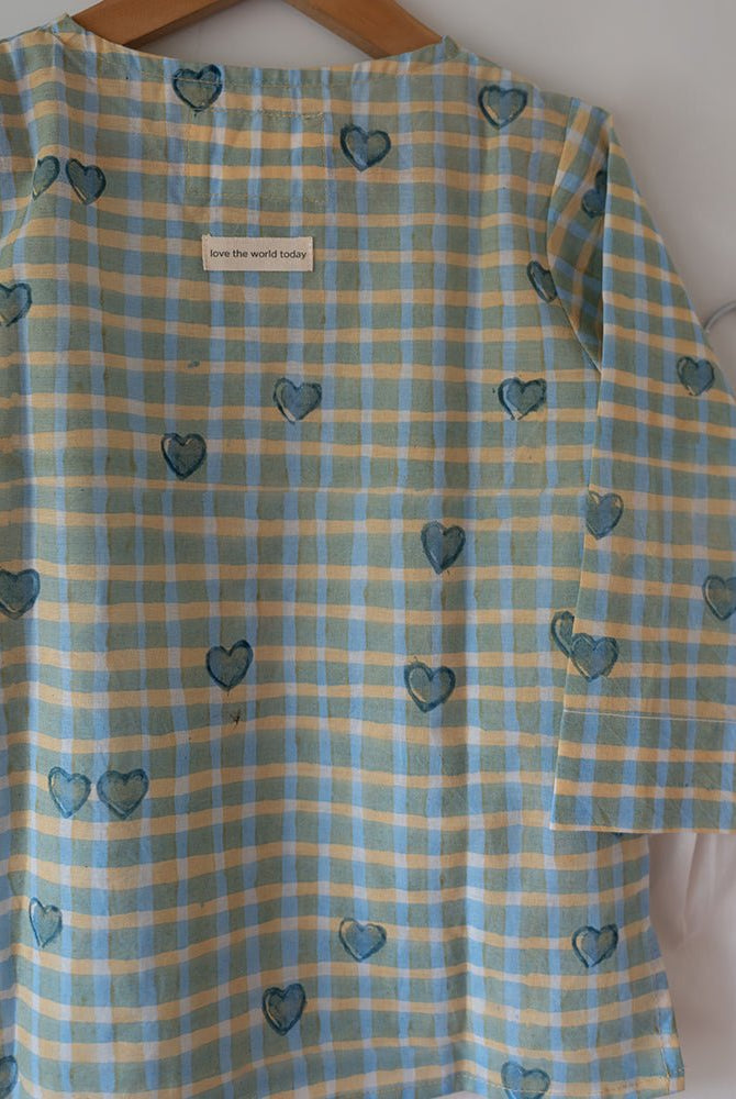I want to be like Grandpa Kurta Pajama set in Blue Baked with Love print - CiceroniCo - ord SetLove The World Today