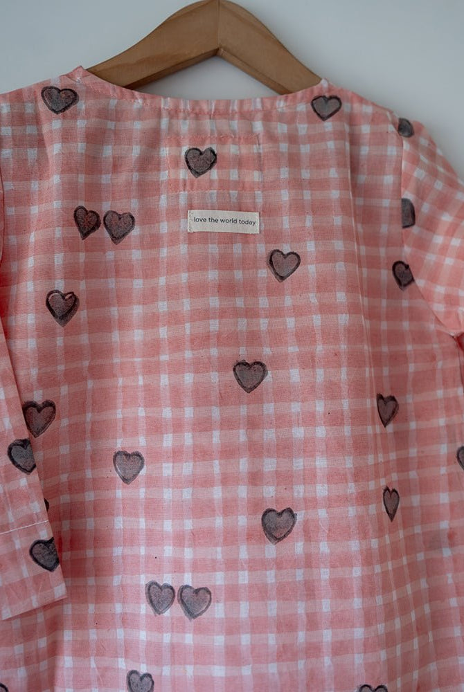 I want to be like Grandpa Kurta Pajama set in Peach Baked with Love print - CiceroniCo - ord SetLove The World Today