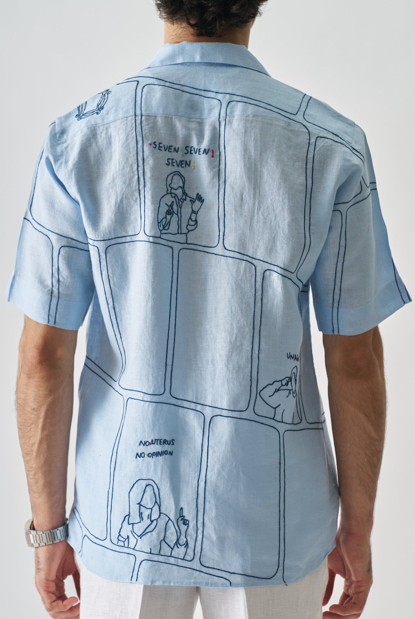 I Will Be There For You - Hand Embroidered Unisex Pure Linen Shirt - CiceroniShirtsCultura Studio