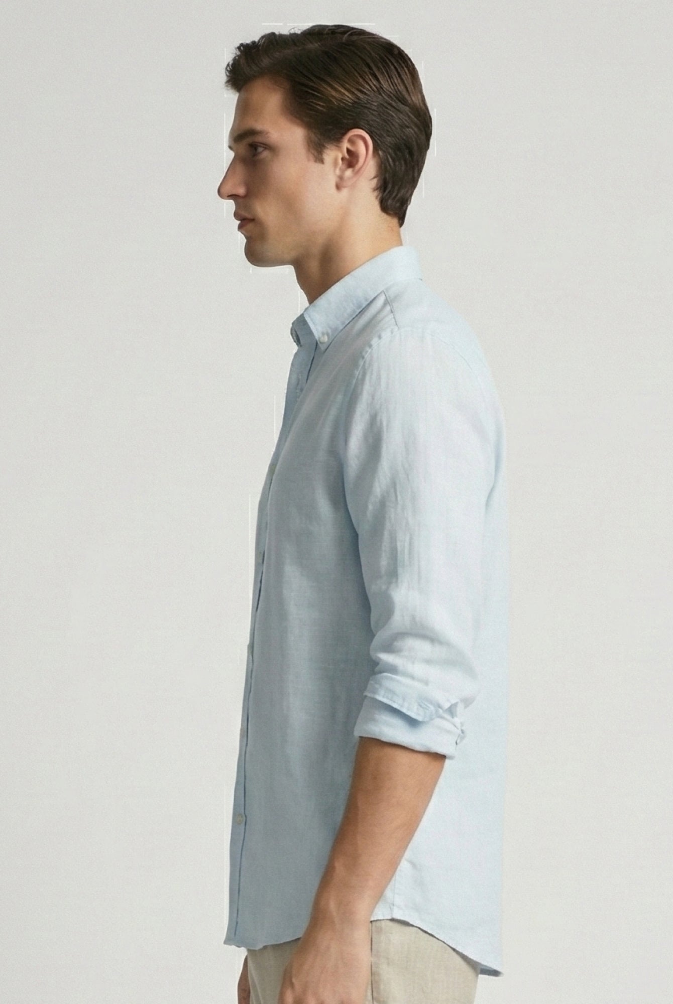 Ice Blue 100% Pure Linen Button Down Shirt - CiceroniMen Shirtsbhrāta