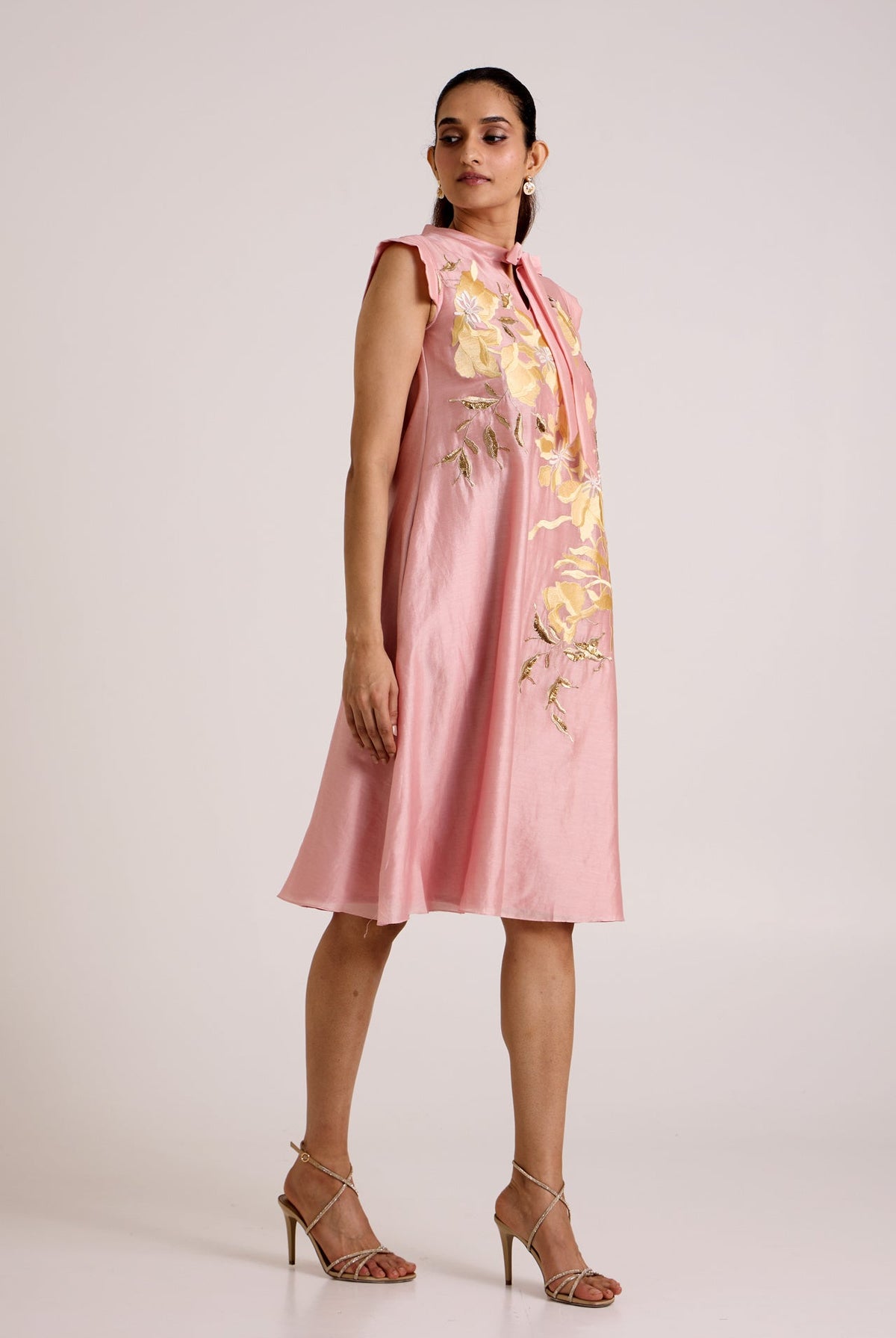 Ice Pink Helga - Tab Sleeve Day Dress - CiceroniDressesMadder Much