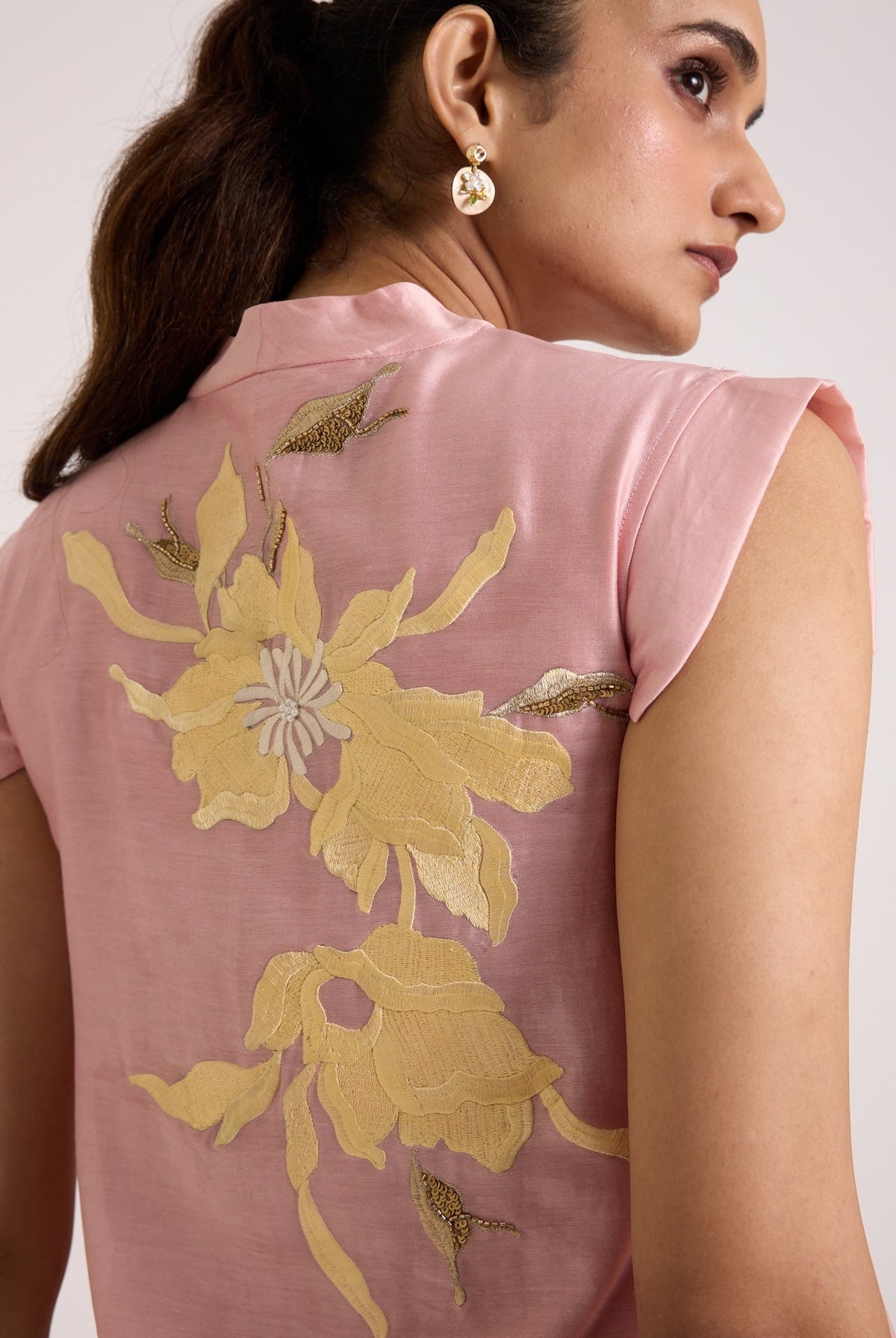 Ice Pink Helga - Tab Sleeve Day Dress - CiceroniDressesMadder Much