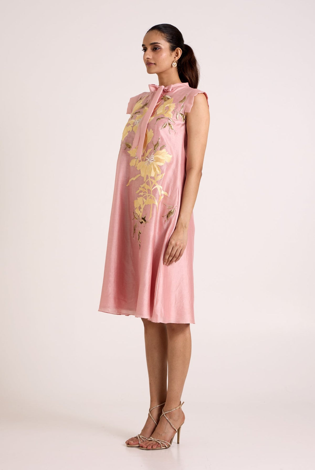Ice Pink Helga - Tab Sleeve Day Dress - CiceroniDressesMadder Much