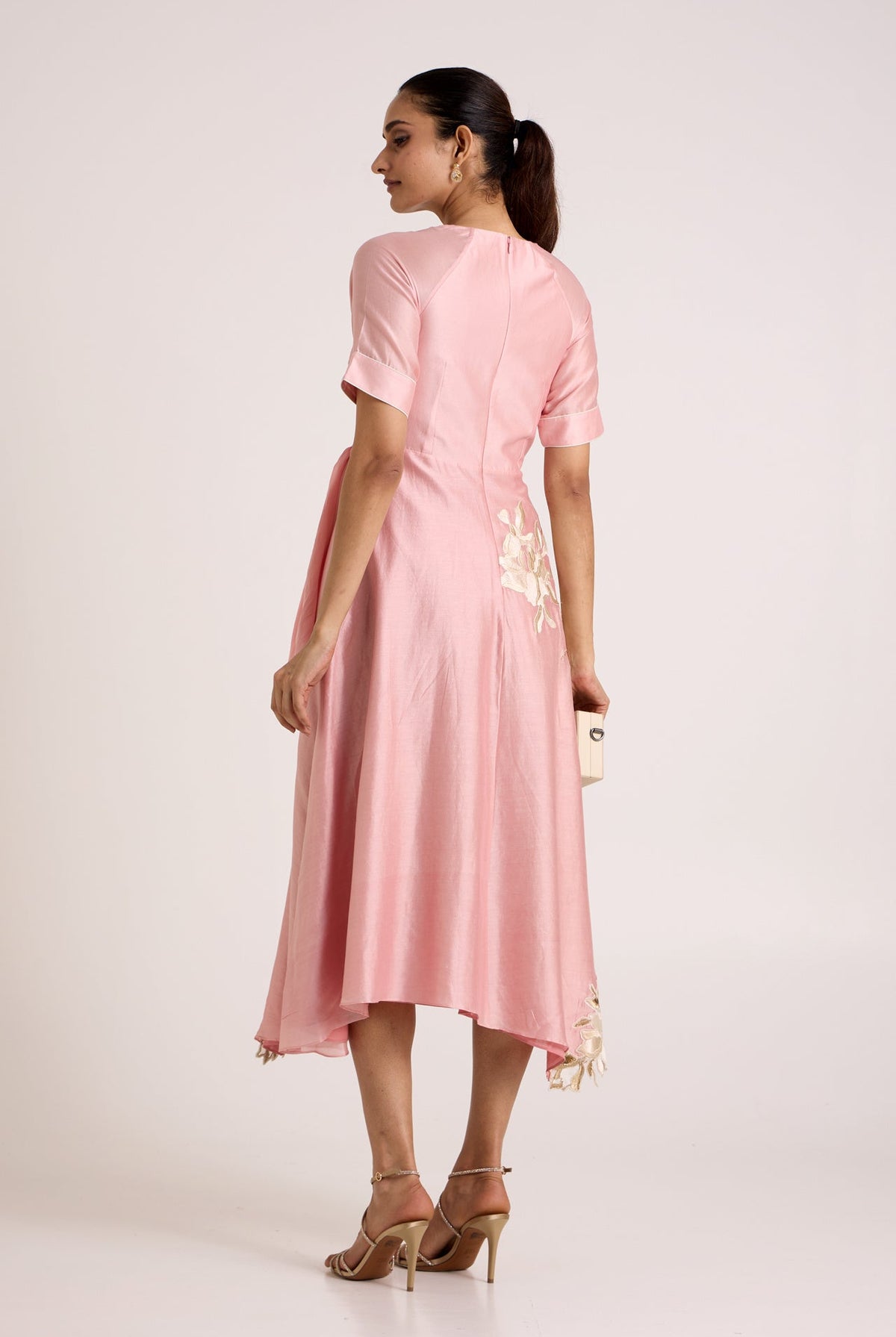 Ice Pink Raizin - Crossover Scarf Midi Dress - CiceroniDressesMadder Much