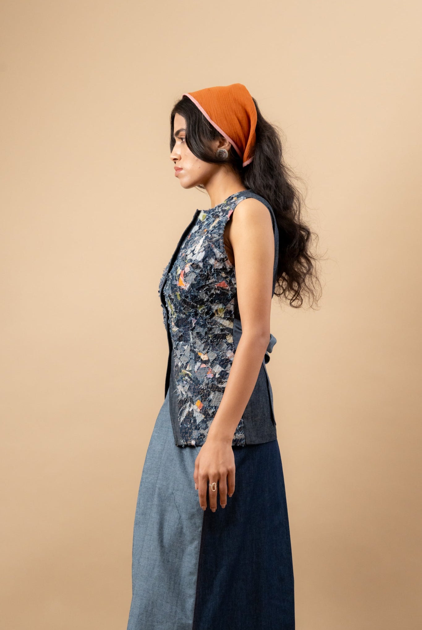 Ida Upcycled Denim Waistcoat - CiceroniWaistcoatDoodlage