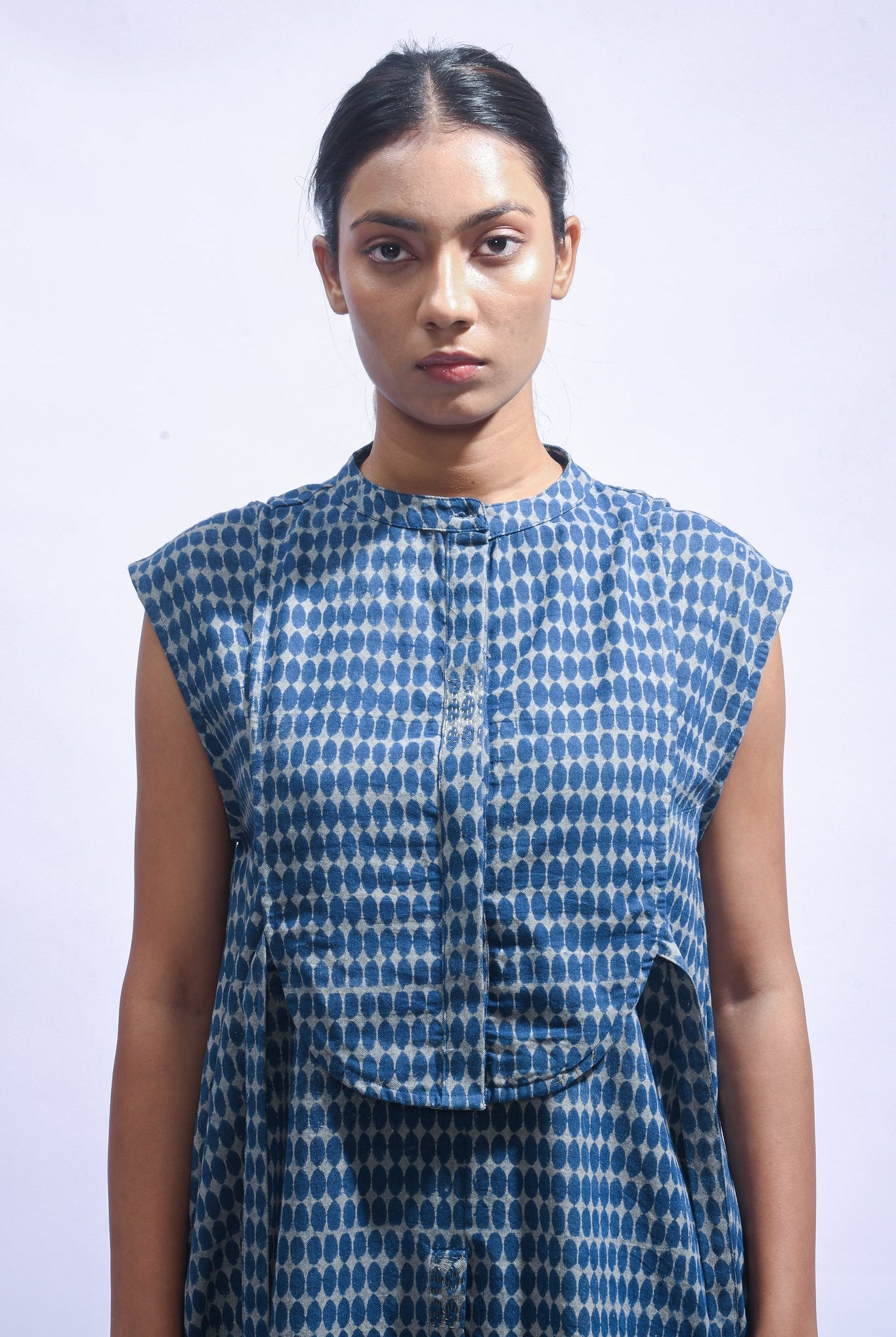 Indigo Chambray Block Print Set - CiceroniKurta Set, Everyday WearJayati Goenka