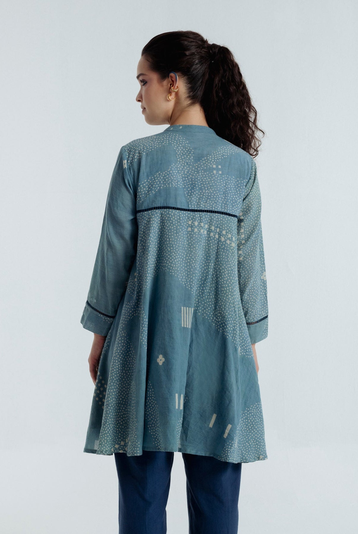 Indigo Flare Shirt - CiceroniWomen ShirtsRias Jaipur
