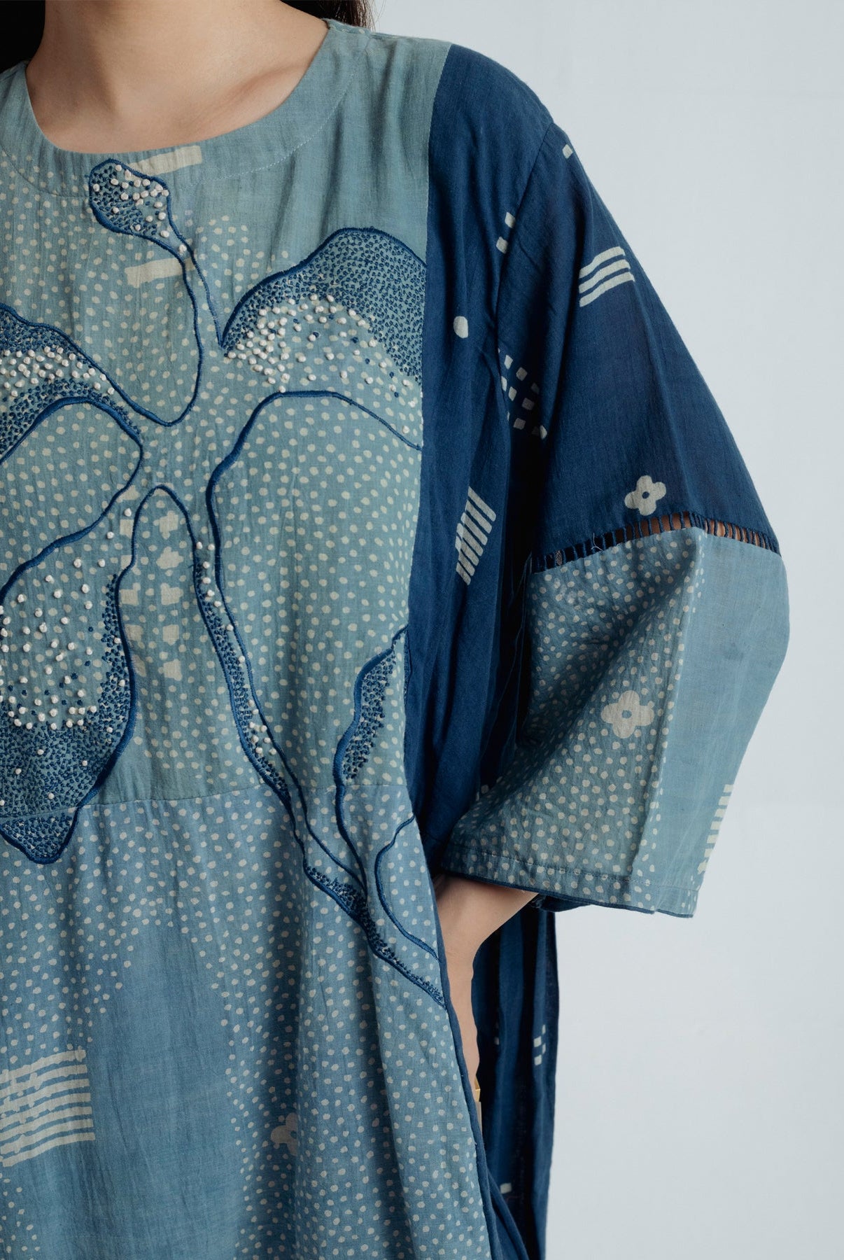 Indigo Pleated Dress - CiceroniDressesRias Jaipur