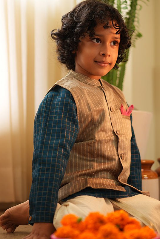 Indu Bandi Gold Nehru Jacket - CiceroniJacketsLove The World Today