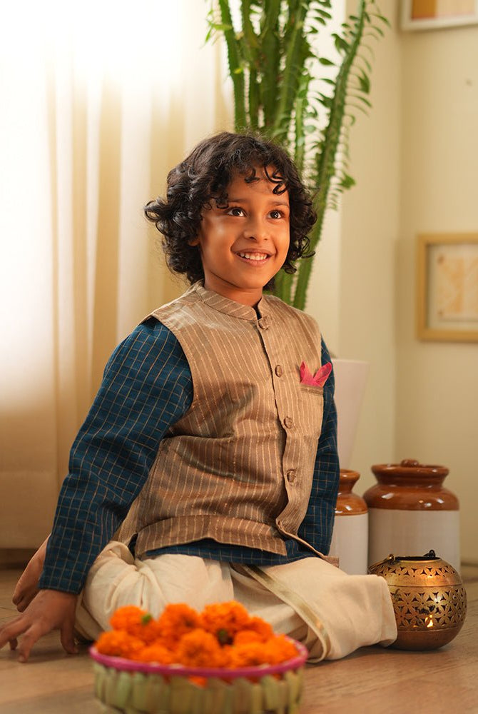 Indu Bandi Gold Nehru Jacket - CiceroniJacketsLove The World Today