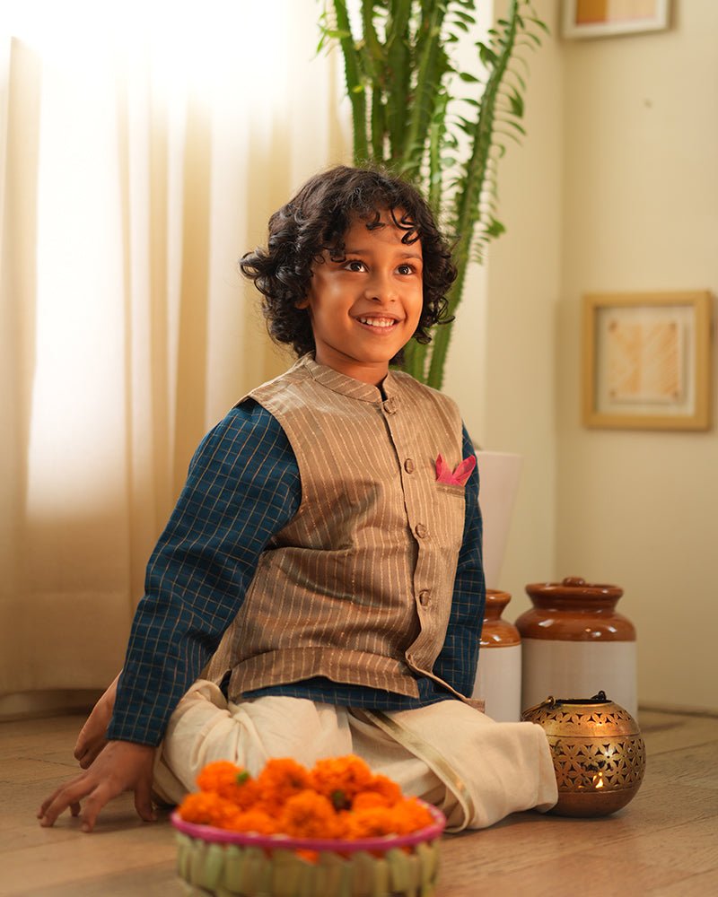 Indu Bandi Gold Nehru Jacket - CiceroniJacketsLove The World Today