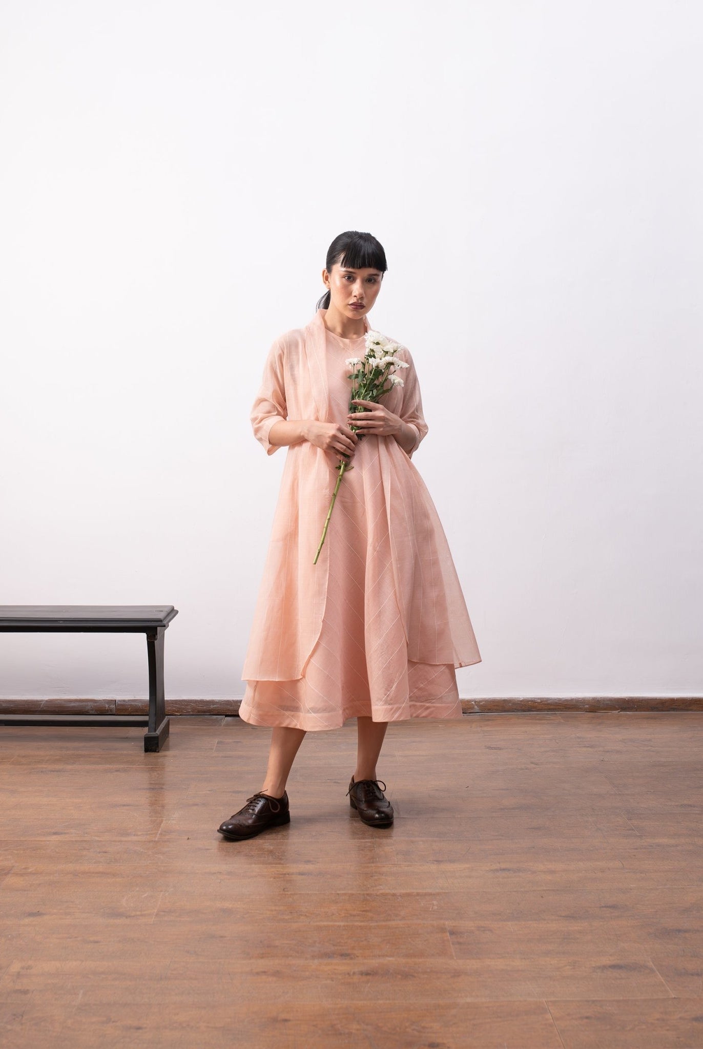 Ingrid Layered Dress - Peach - CiceroniDressesHiranya