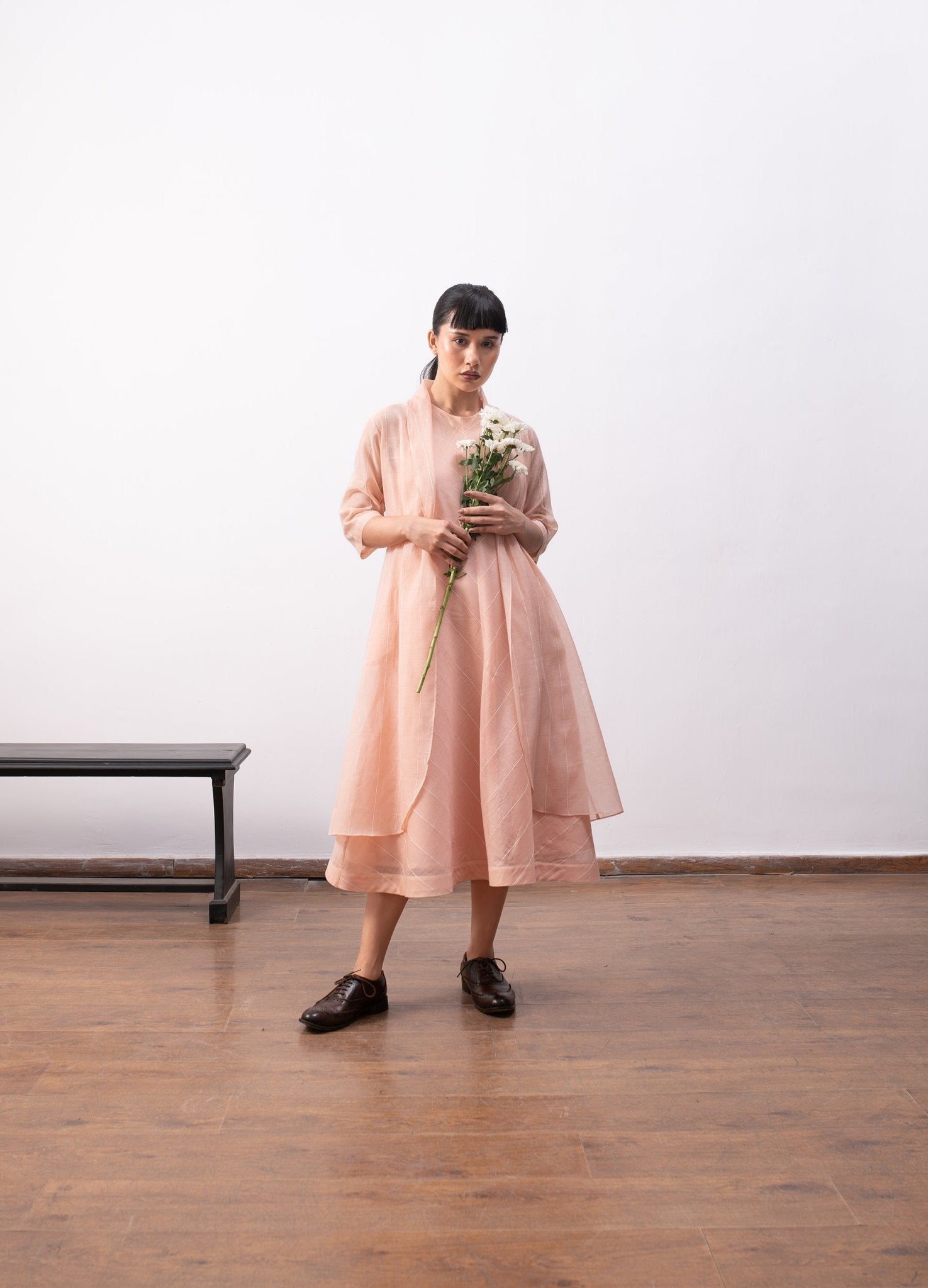 Ingrid Layered Dress - Peach - CiceroniDressesHiranya
