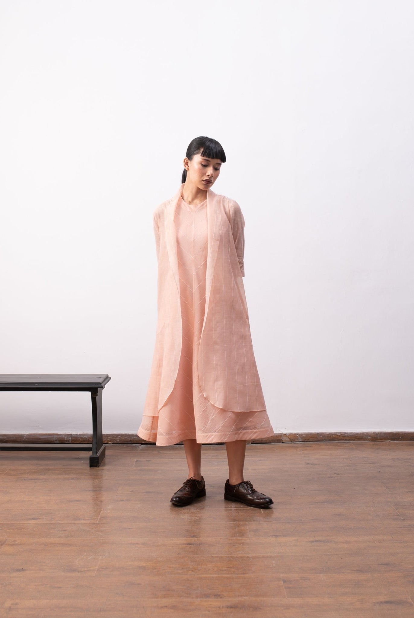 Ingrid Layered Dress - Peach - CiceroniDressesHiranya