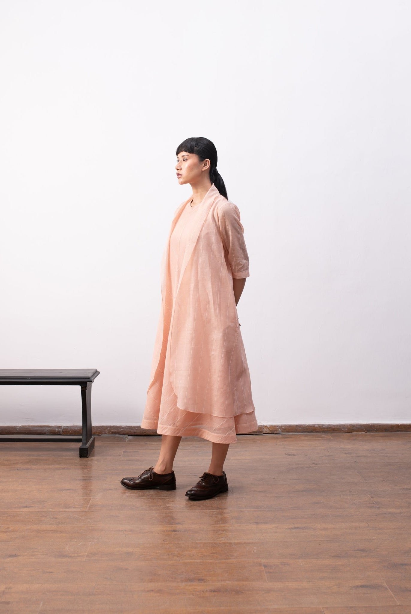 Ingrid Layered Dress - Peach - CiceroniDressesHiranya