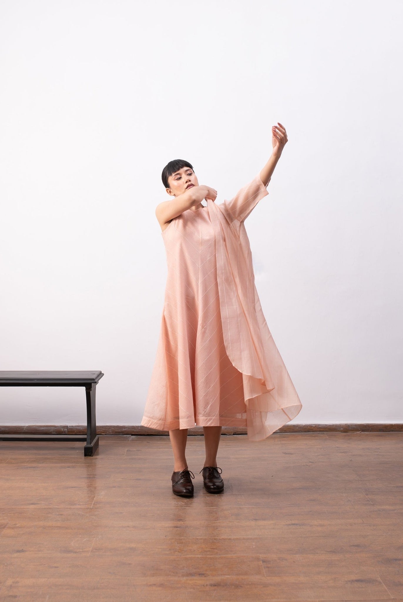 Ingrid Layered Dress - Peach - CiceroniDressesHiranya