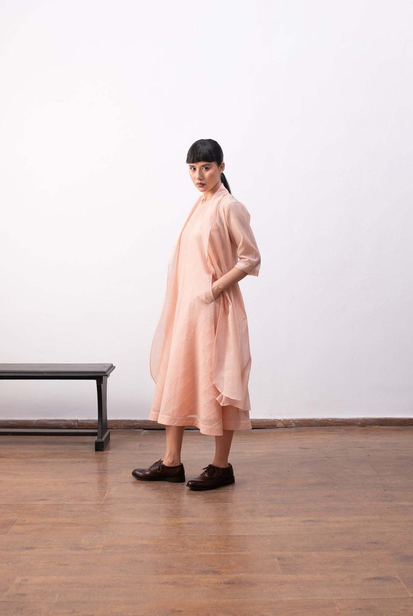 Ingrid Layered Dress - Peach - CiceroniDressesHiranya