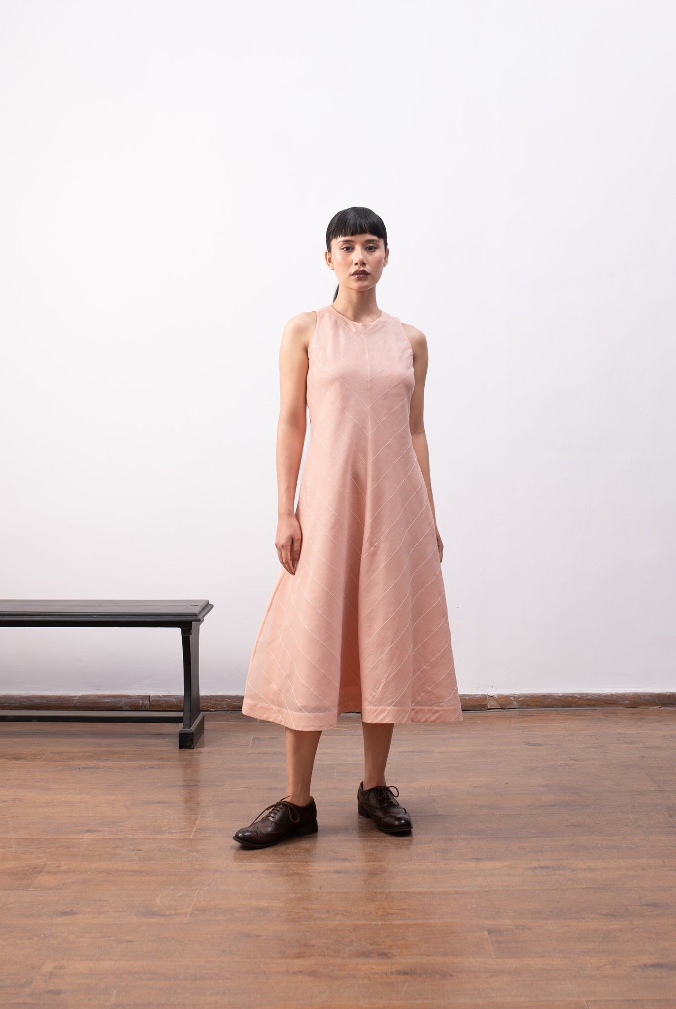Ingrid Layered Dress - Peach - CiceroniDressesHiranya