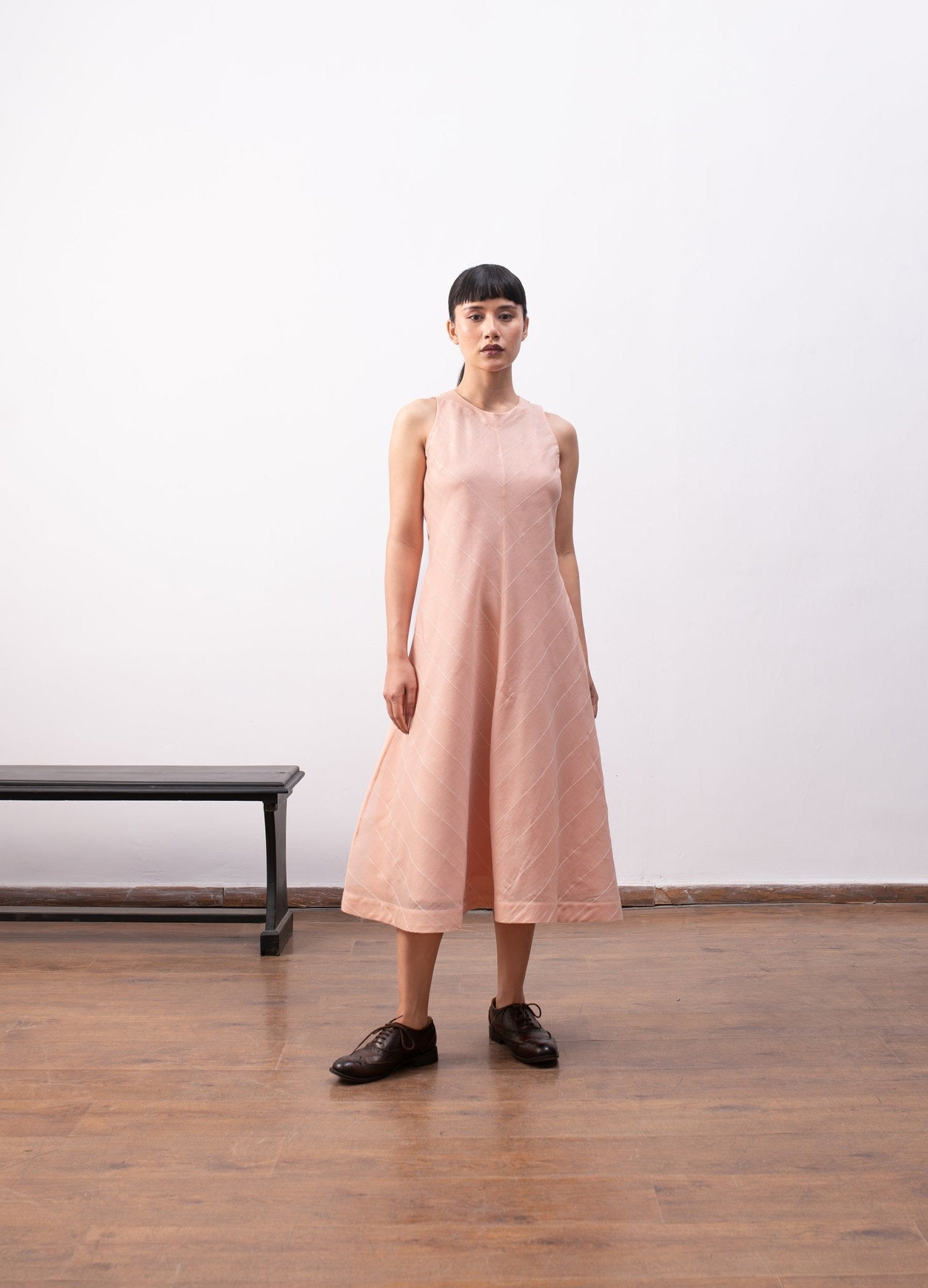 Ingrid Layered Dress - Peach - CiceroniDressesHiranya