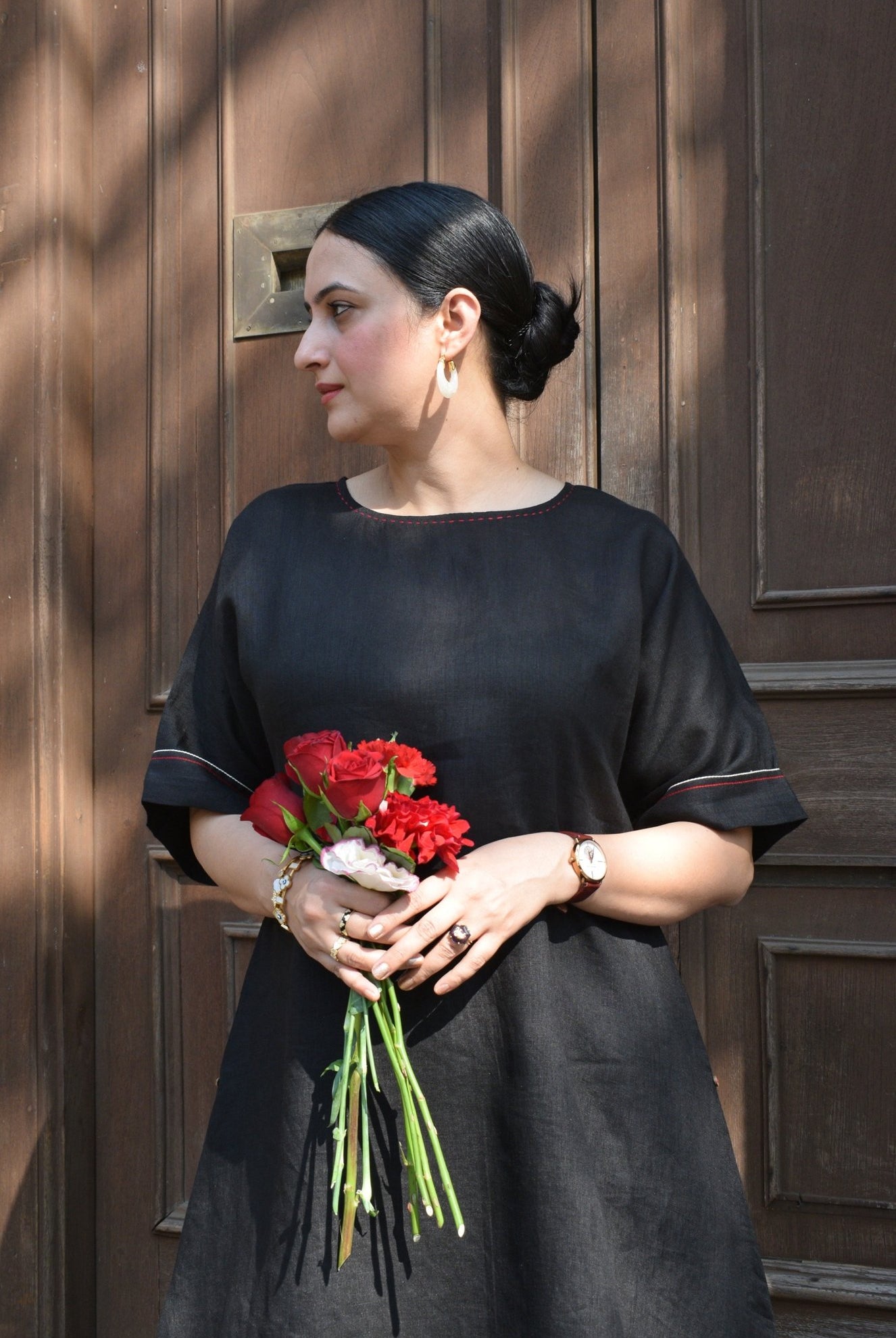 Ink Black Linen Co - ord Set - CiceroniKurta Set, Everyday WearHouse of Moxa