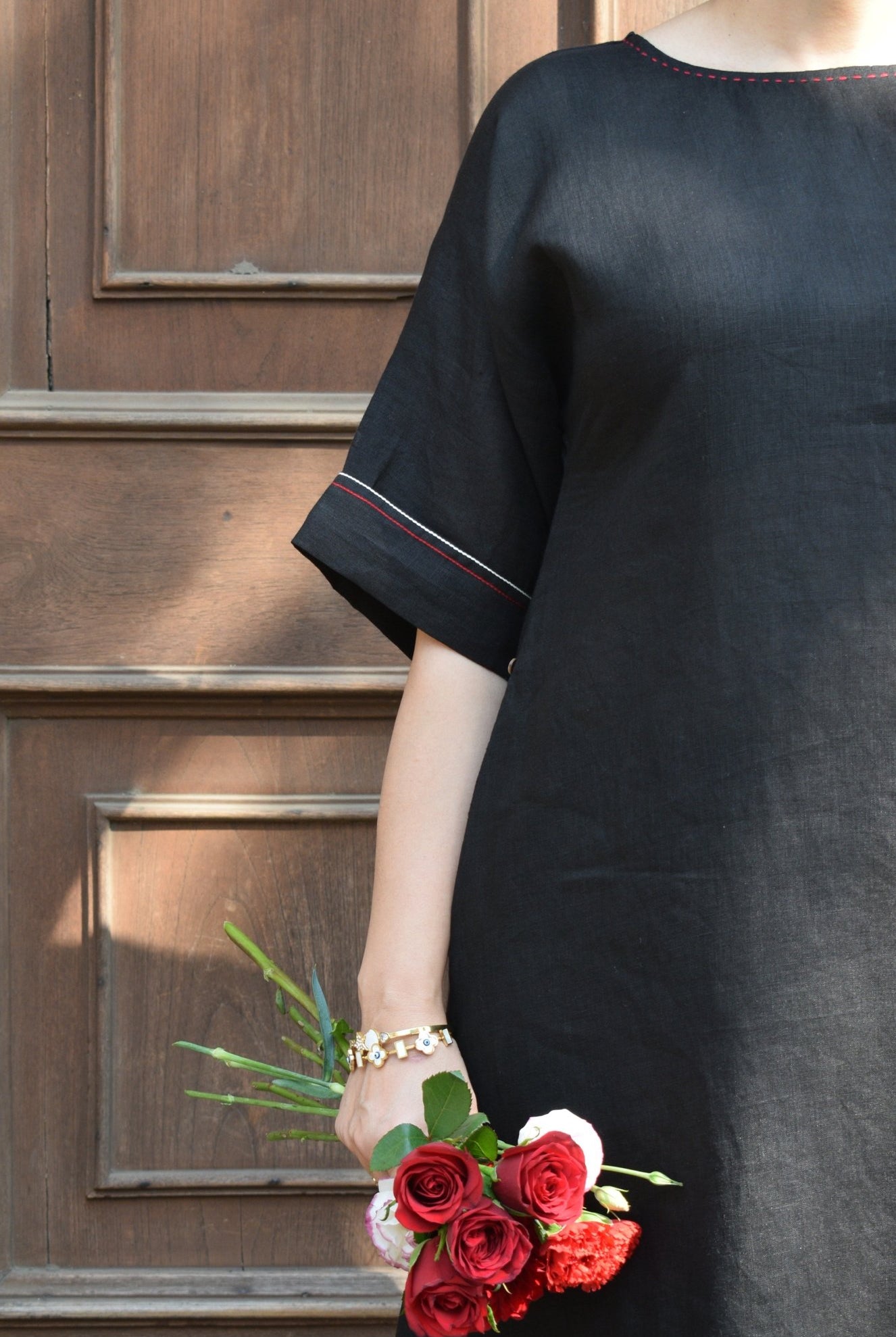 Ink Black Linen Co - ord Set - CiceroniKurta Set, Everyday WearHouse of Moxa