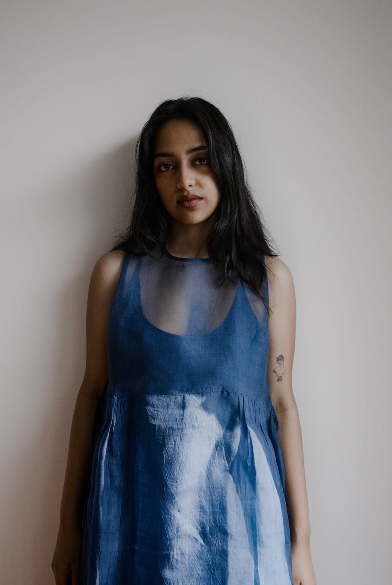 Ink Blue Organza Dress - CiceroniDresseswith N.