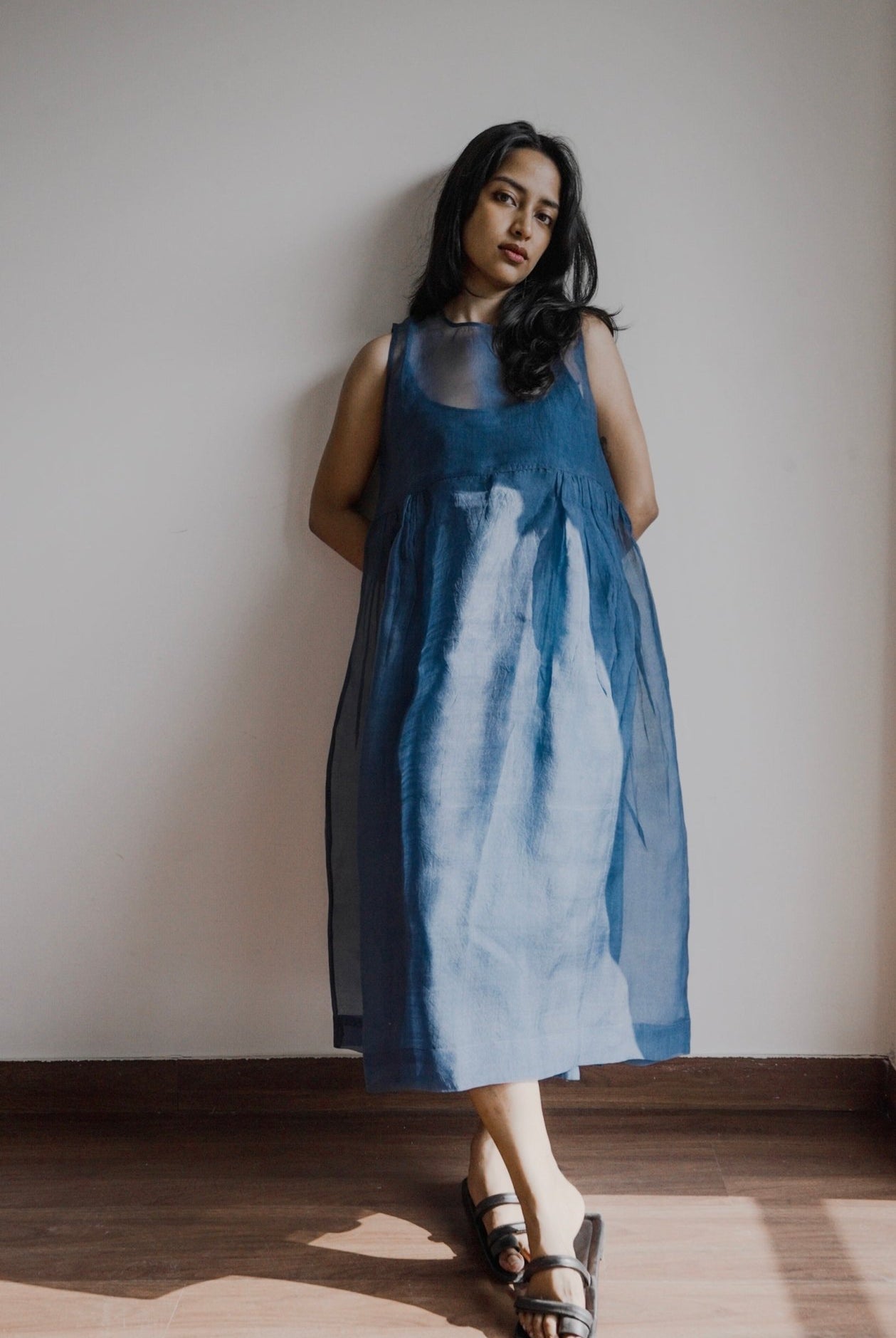 Ink Blue Organza Dress - CiceroniDresseswith N.