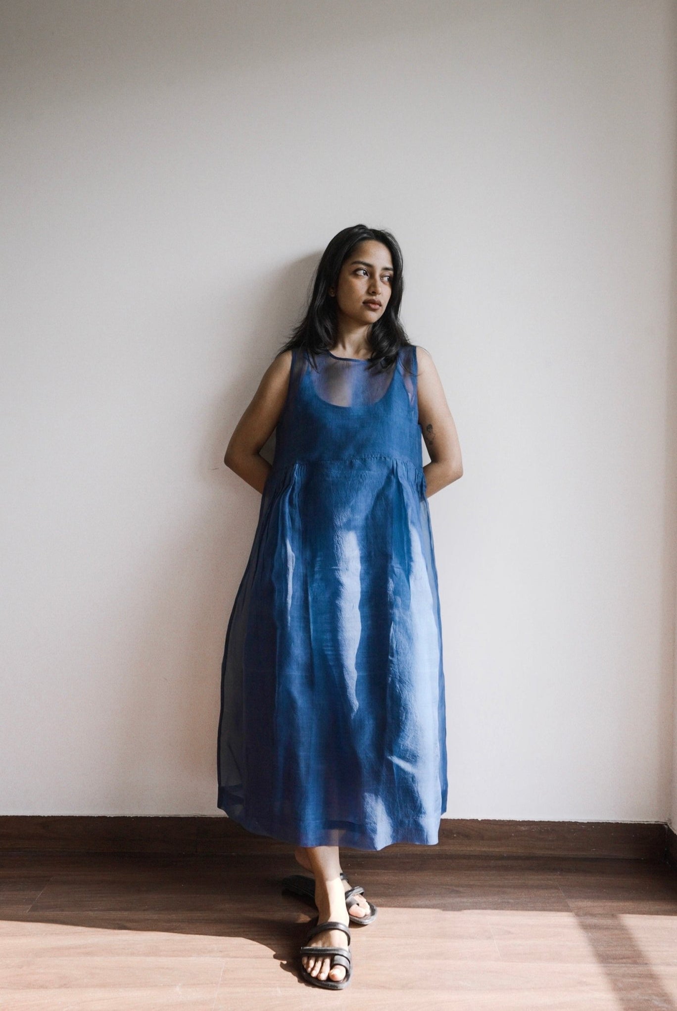 Ink Blue Organza Dress - CiceroniDresseswith N.