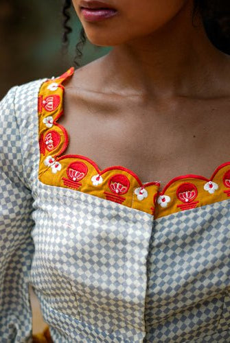 Ira Blouse - Grey - CiceroniBlousePrathaa