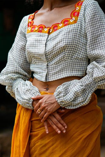 Ira Blouse - Grey - CiceroniBlousePrathaa