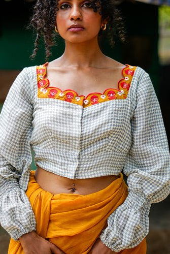 Ira Blouse - Grey - CiceroniBlousePrathaa