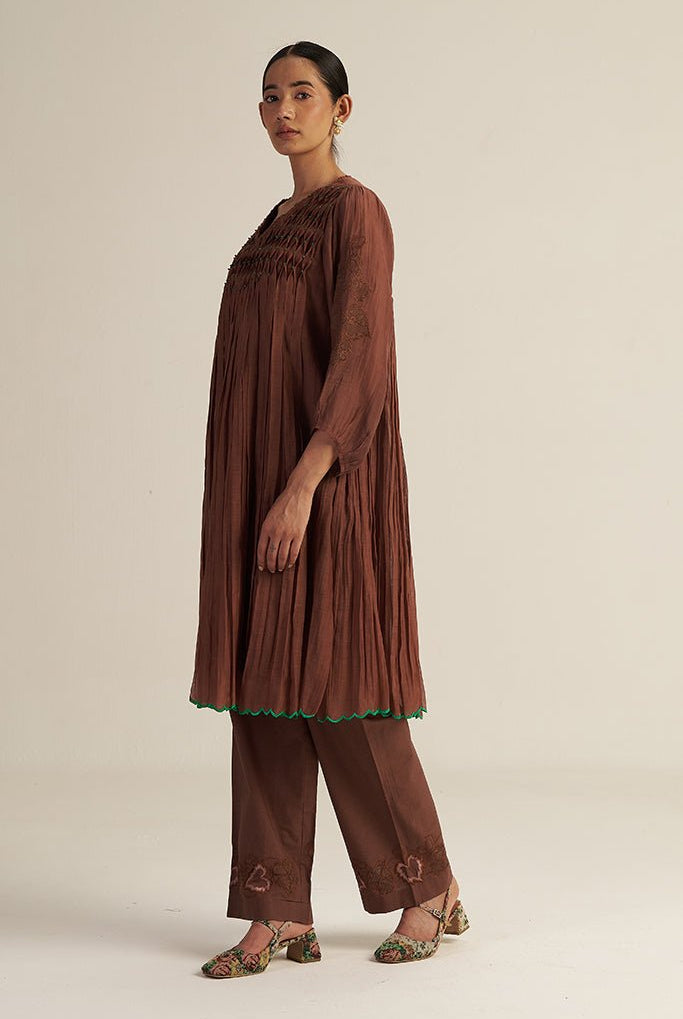 Ira Set - Brown - CiceroniKurta Set, Festive WearGaach