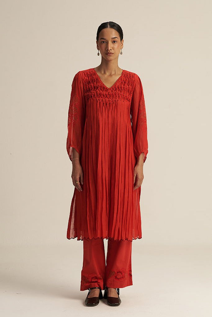 Ira Set - Red - CiceroniKurta Set, Festive WearGaach