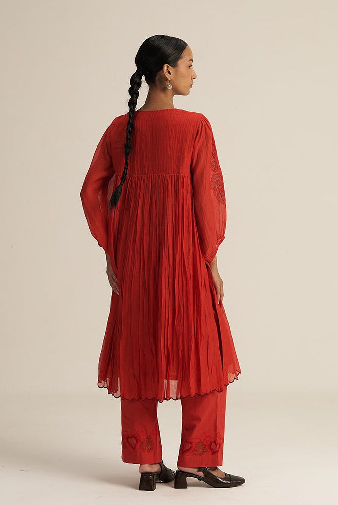 Ira Set - Red - CiceroniKurta Set, Festive WearGaach