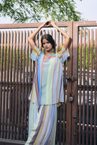 Irina Co - ord Set In Pastel Tamil Stripes Print - CiceroniCo - ord SetNIKYTA