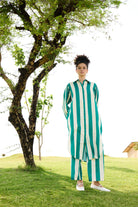 Iris Co-ord Set -Green Stripes - CiceroniKurta SetRAAS Life