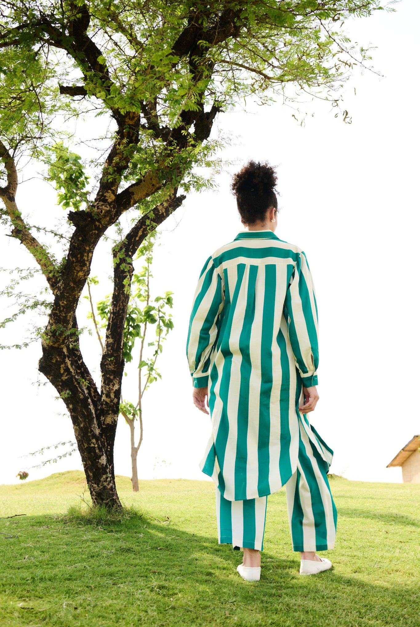 Iris Co-ord Set -Green Stripes - CiceroniKurta SetRAAS Life