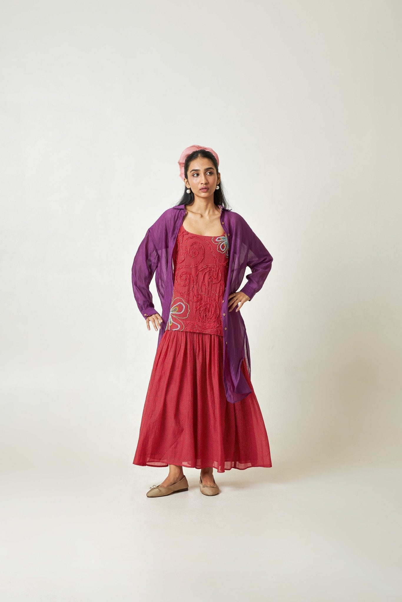Iris Embroidered Shirt - CiceroniShackets, JacketsPants and Pajamas