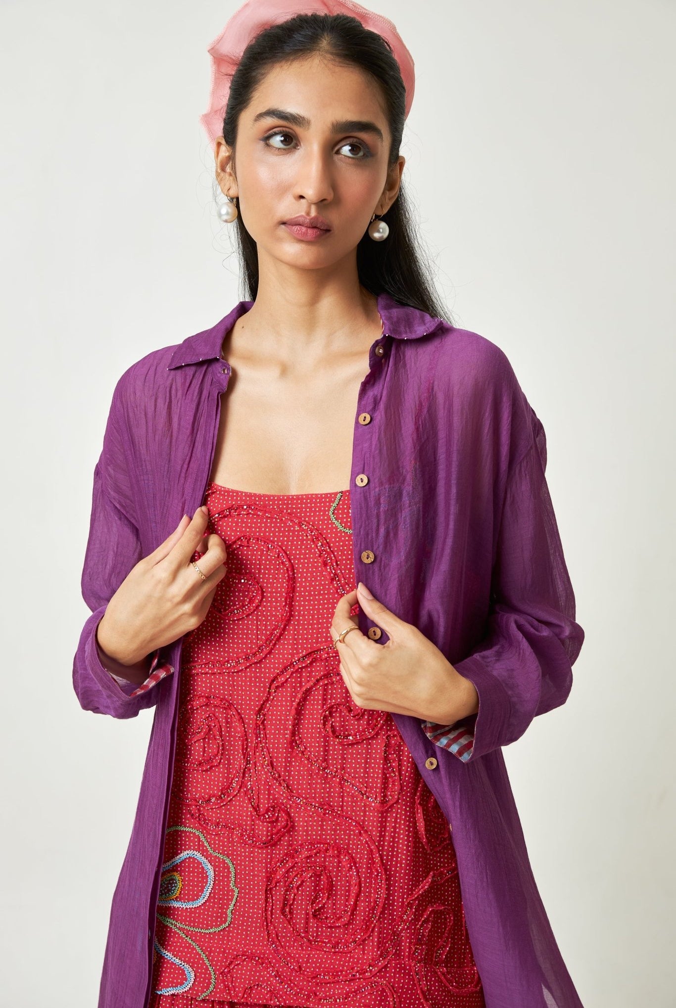 Iris Embroidered Shirt - CiceroniShackets, JacketsPants and Pajamas