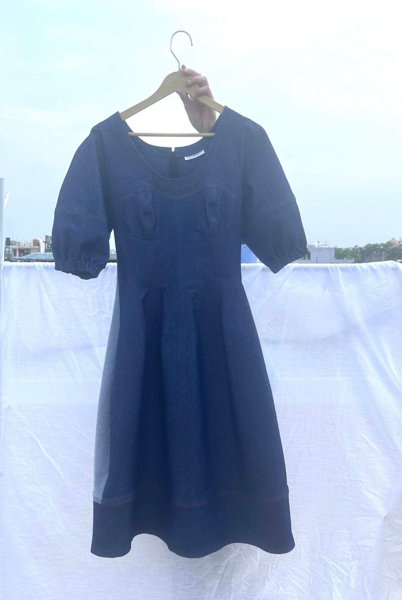 Isabelle Upcycled Denim Dress - CiceroniDressesDoodlage
