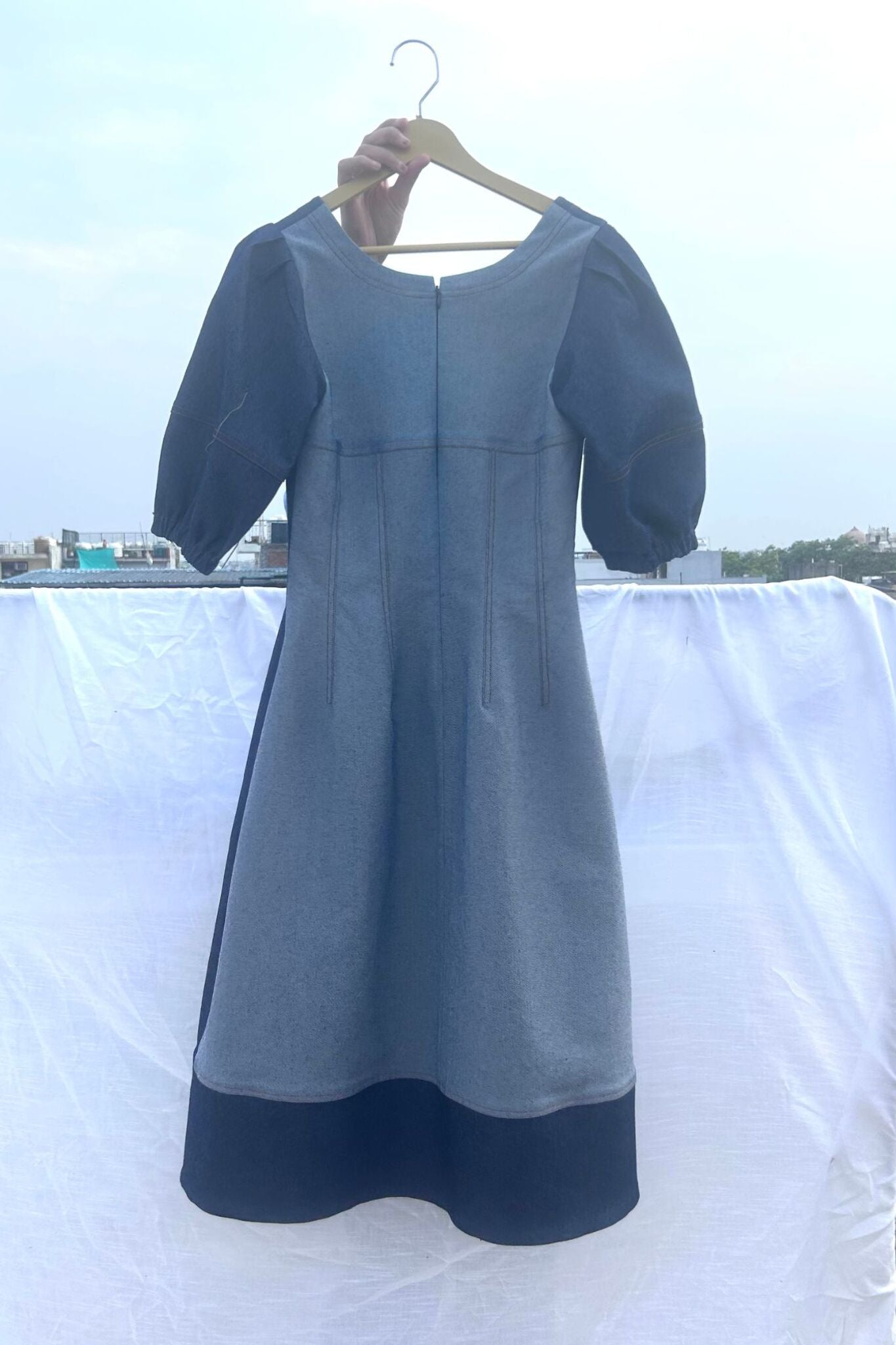 Isabelle Upcycled Denim Dress - CiceroniDressesDoodlage