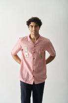 Island Escape - Mens Hand Embroidered Pure Linen Shirt - CiceroniShirtsCultura Studio
