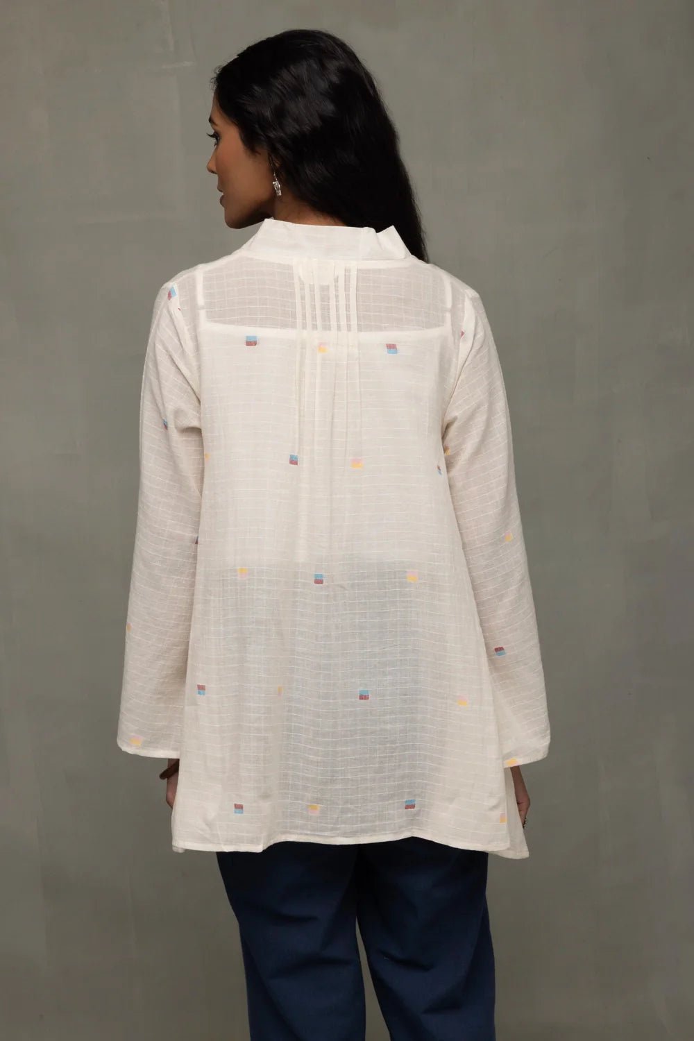 Ivory Breeze Jamdani Shirt - CiceroniWomen ShirtsSutra Art of Clothing