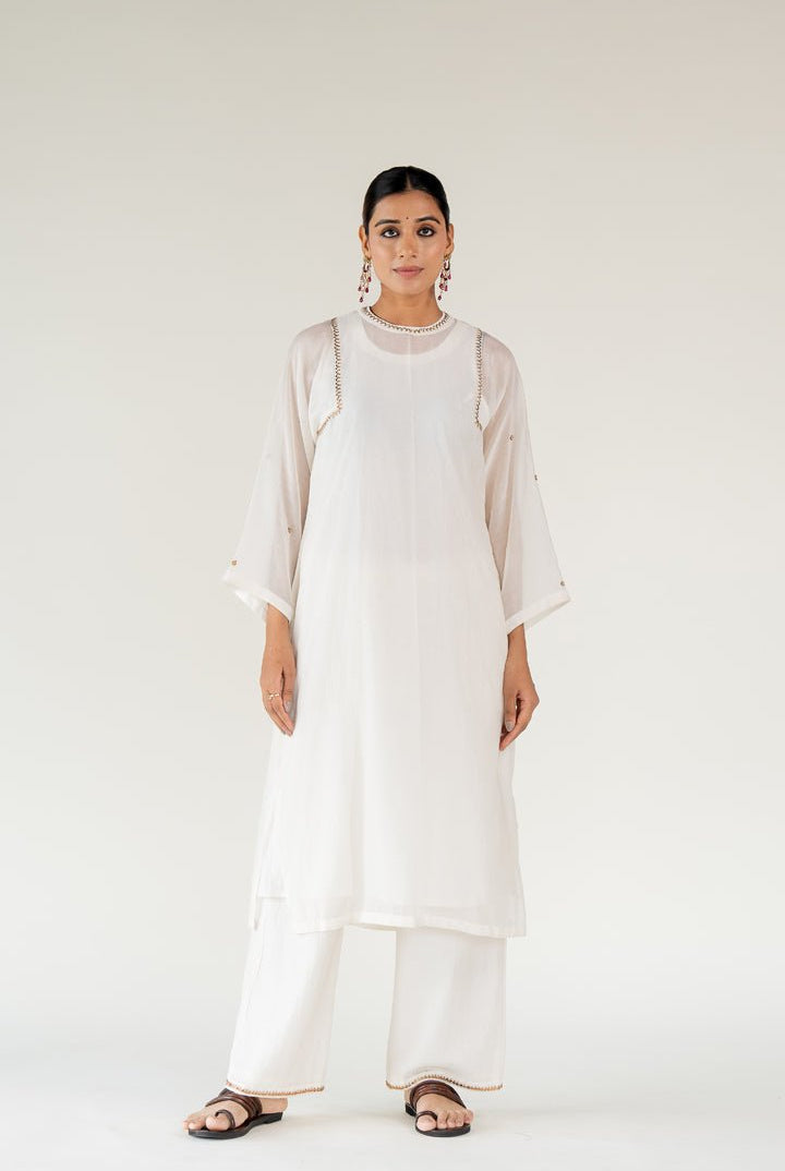 Ivory Caftan Kurta (Set of 2) - CiceroniKurta Set, Festive WearNirjara