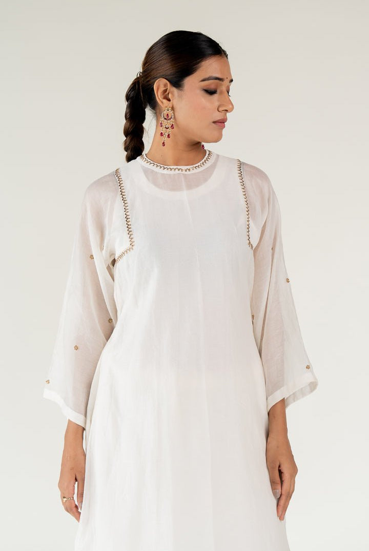 Ivory Caftan Kurta (Set of 2) - CiceroniKurta Set, Festive WearNirjara
