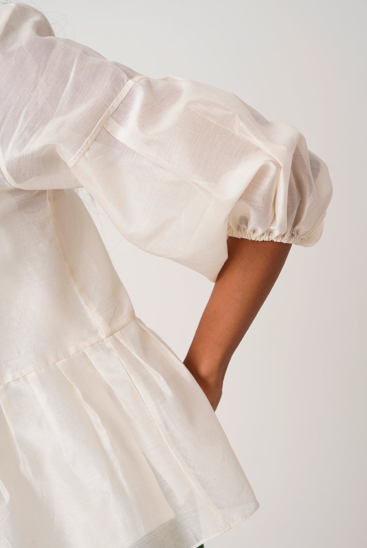 Ivory Toni Set - Multi Knot Peplum Top with Slip + Pine Green Pants - CiceroniCo - ord SetMadder Much