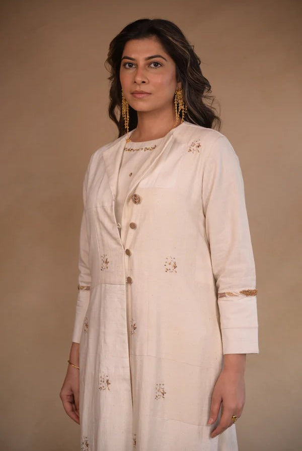 Jacket, in patched fabric with embroidery - CiceroniJackets, KurtaRang by Rajvi