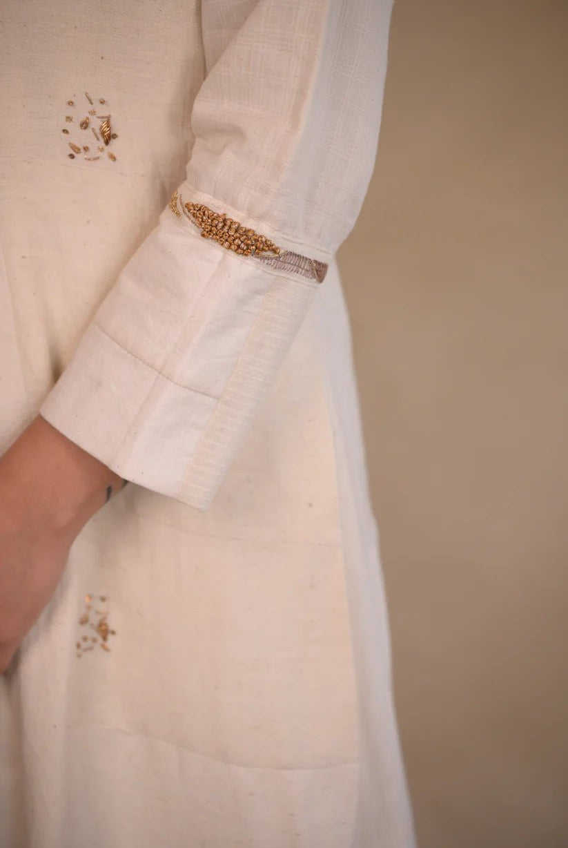 Jacket, in patched fabric with embroidery - CiceroniJackets, KurtaRang by Rajvi